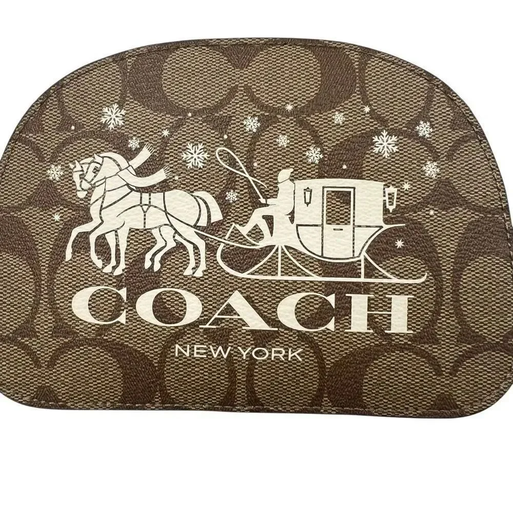 Coach NWOT Mini Serena Half Moon Satchel In Signature Canvas Tan